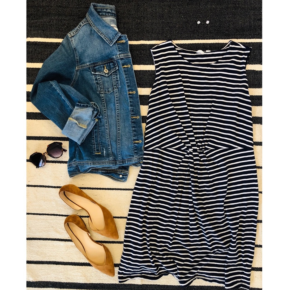 GAP Striped Cinch Waist Dress